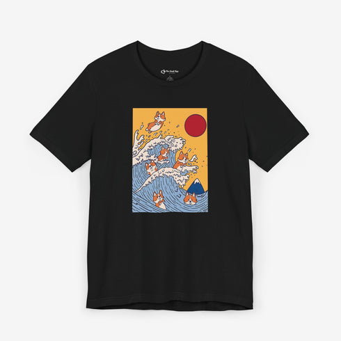 Funny Corgi Shirt for Women - Japanese Art Corgi Lover Tee